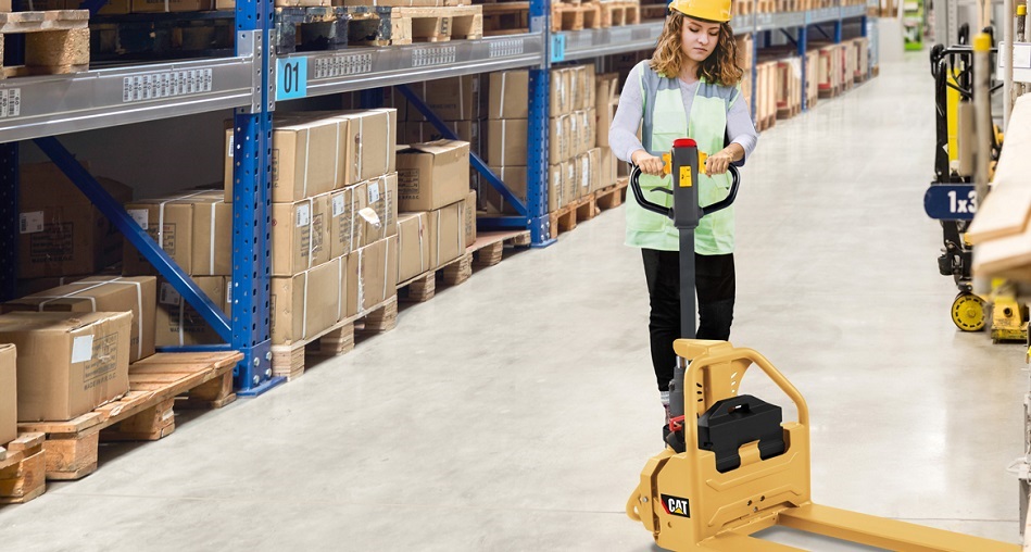 Woman in warehouse image